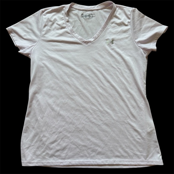Under Armour Heat Gear Pale Pastel Pink Short Sleeve Tee Shirt Large - Picture 1 of 9